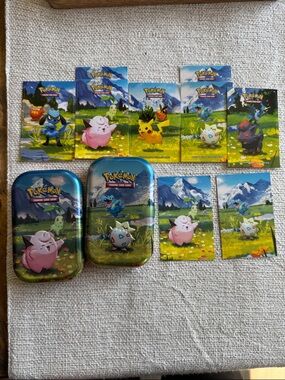 Pokémon Trading Card Game Tins and Art Card Set - Pikachu & Friends
